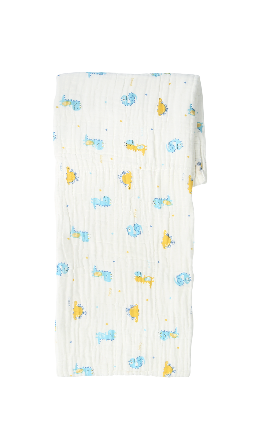 Baby Muslin Swaddle Blanket White Dinosaur Print