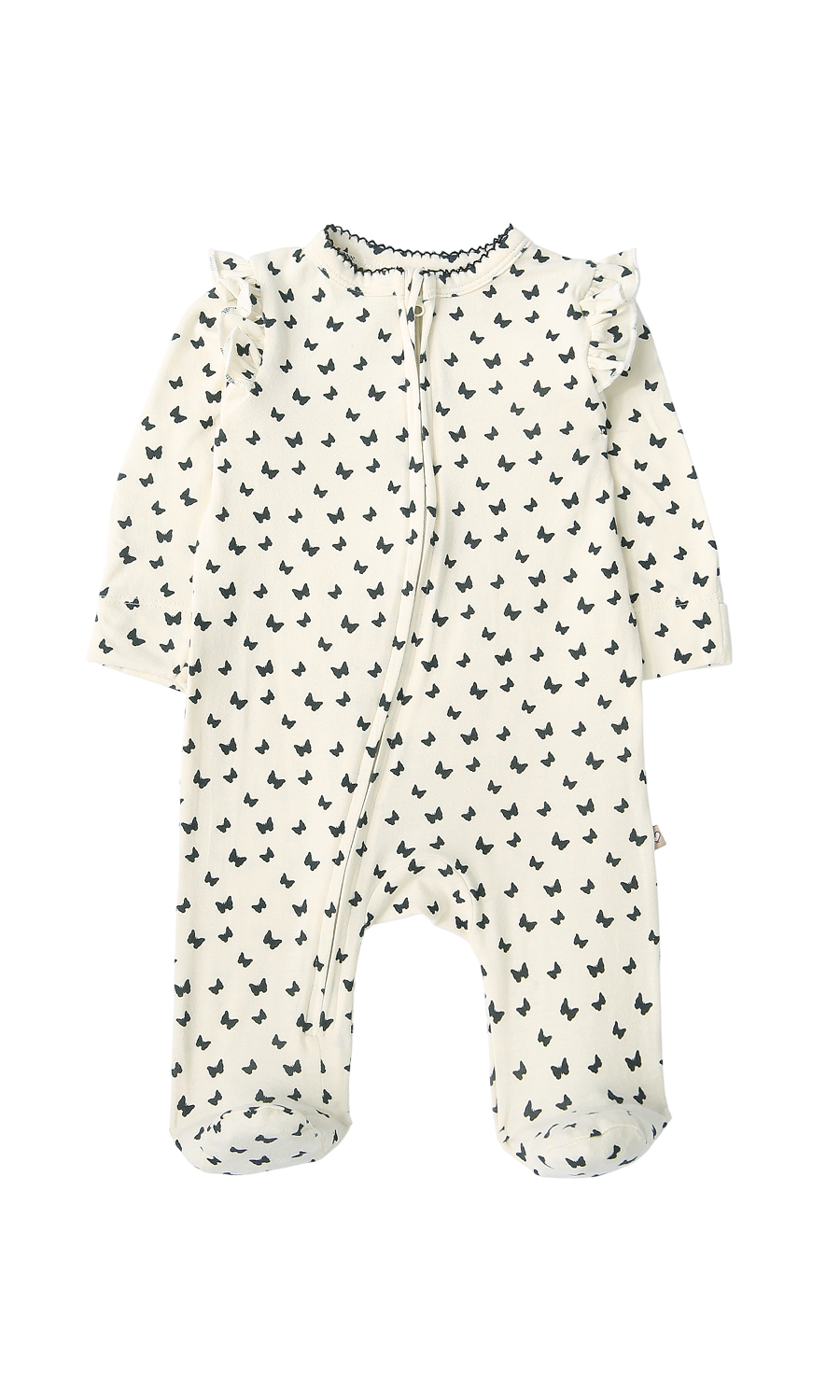 Baby Girl Cotton Romper Pack of 2 — Black Heart Print & Cream Butterfly Print