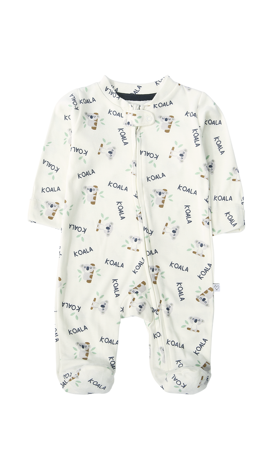 Baby Sleep Suit Pack of 2 Green Solid & White Koala Print