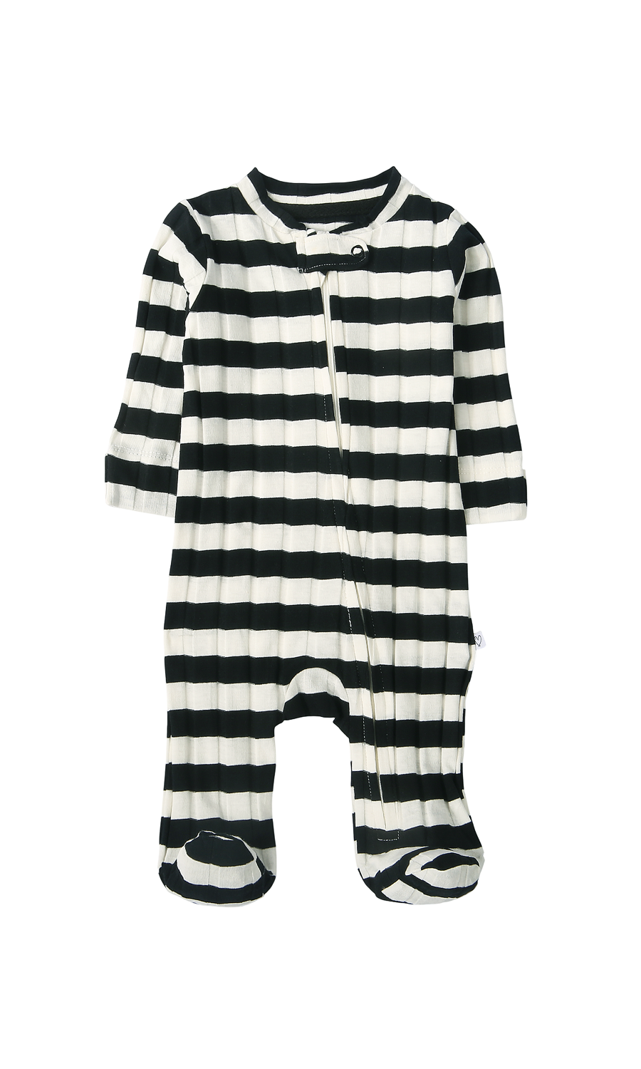 Baby Sleep Suit Pack of 2 Mustard Bear Print & Black White Striped