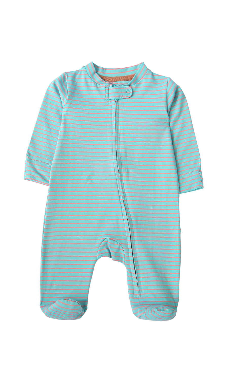 Baby Sleep Suit Pack of 2 White Number Print & Mint Striped