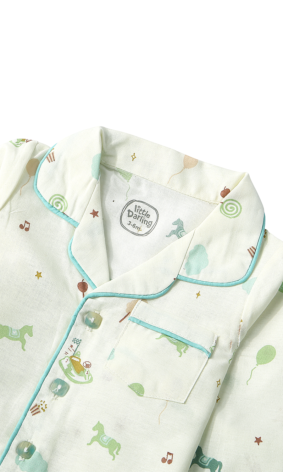 Boys Night Suit White Toy & Candy Print
