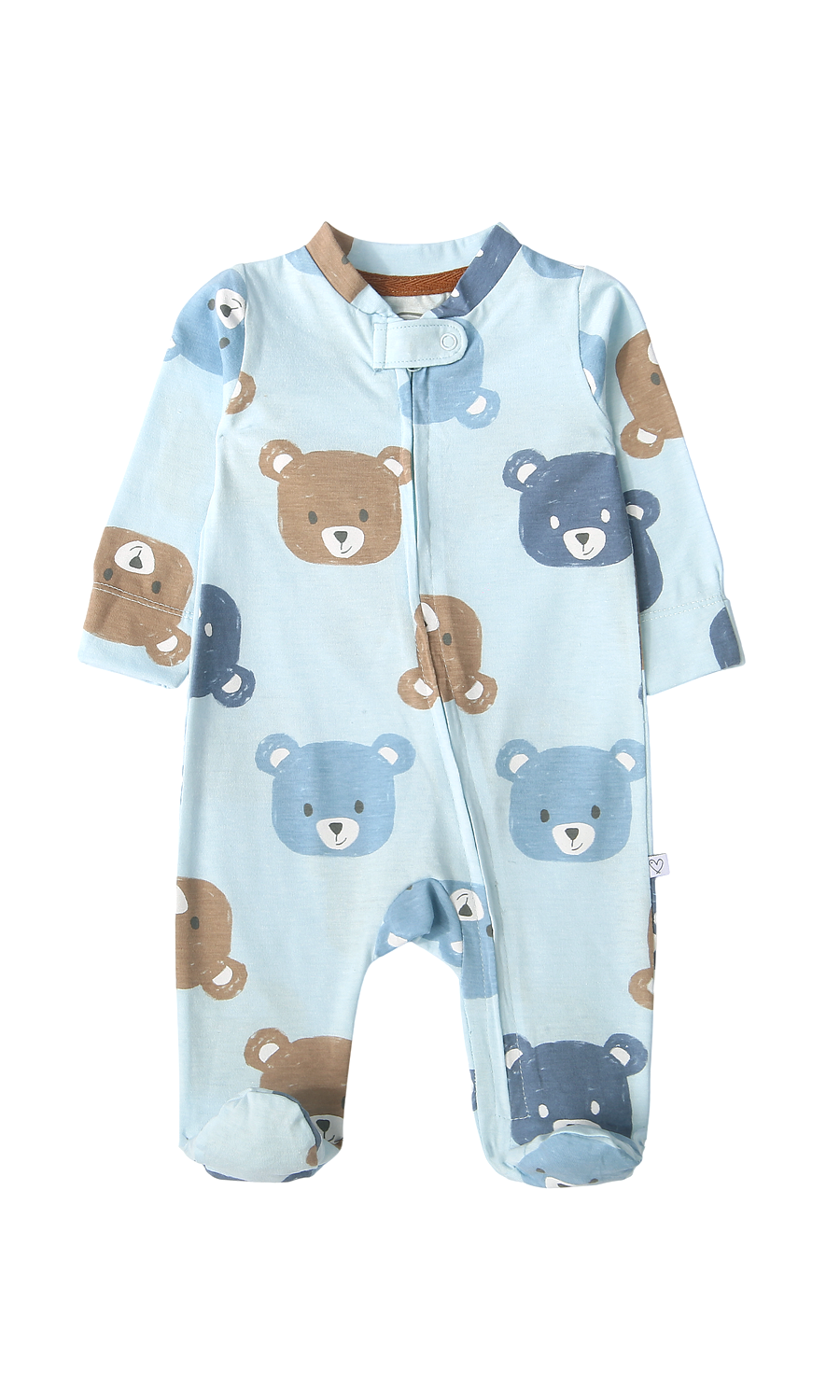 Baby Footed Romper Pack of 2 Blue Bear Print