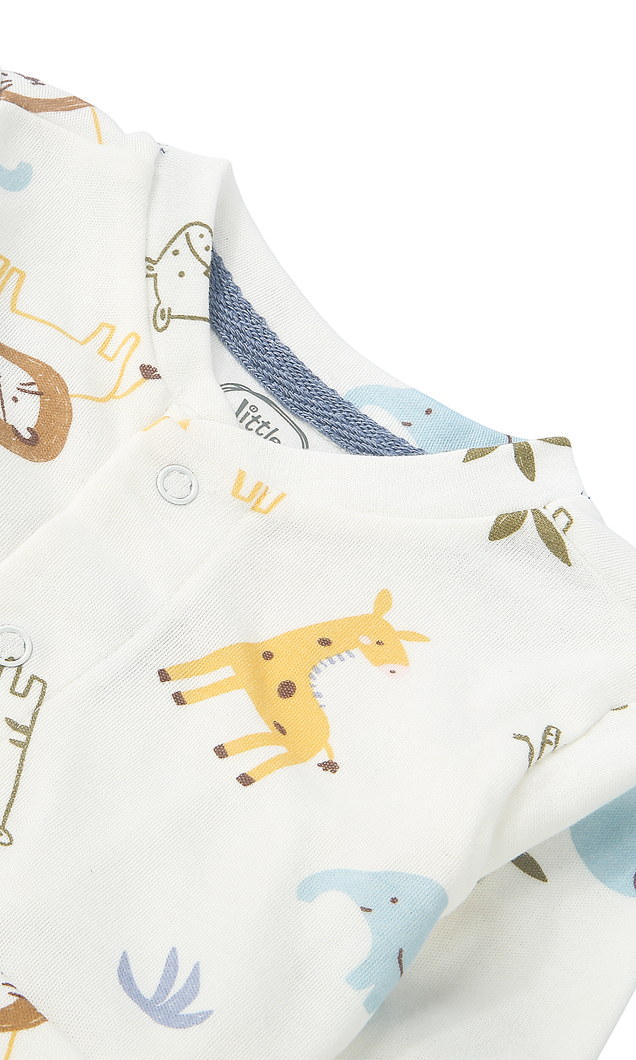 Baby Night Suit White Safari Animals Print