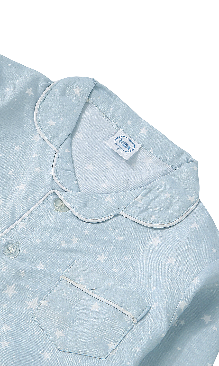Kids Night Suit Sky Blue Star Print
