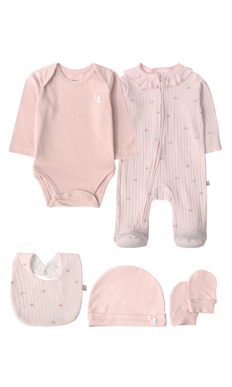 Baby Unicorn Star Print 5-Piece Gift Set Pink