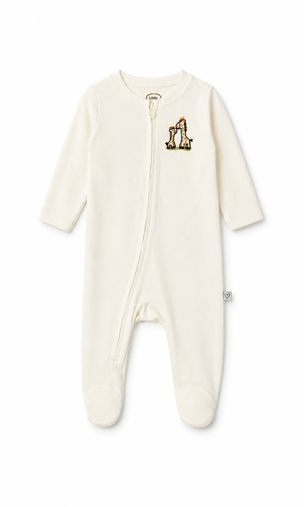 Baby Footed Full-Sleeve Zip Romper Off-White