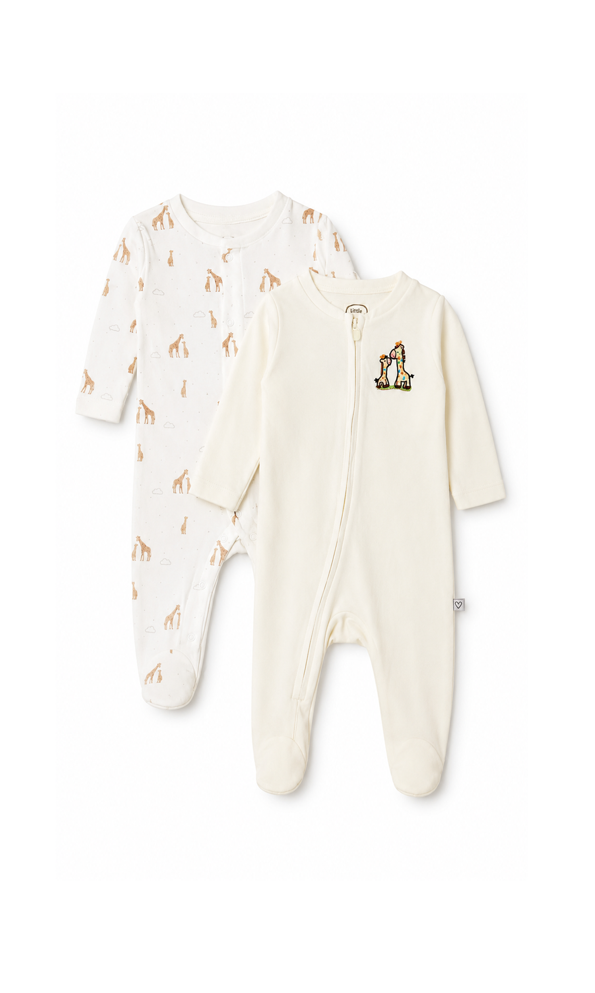 Baby Footed Full-Sleeve Zip Romper Off-White
