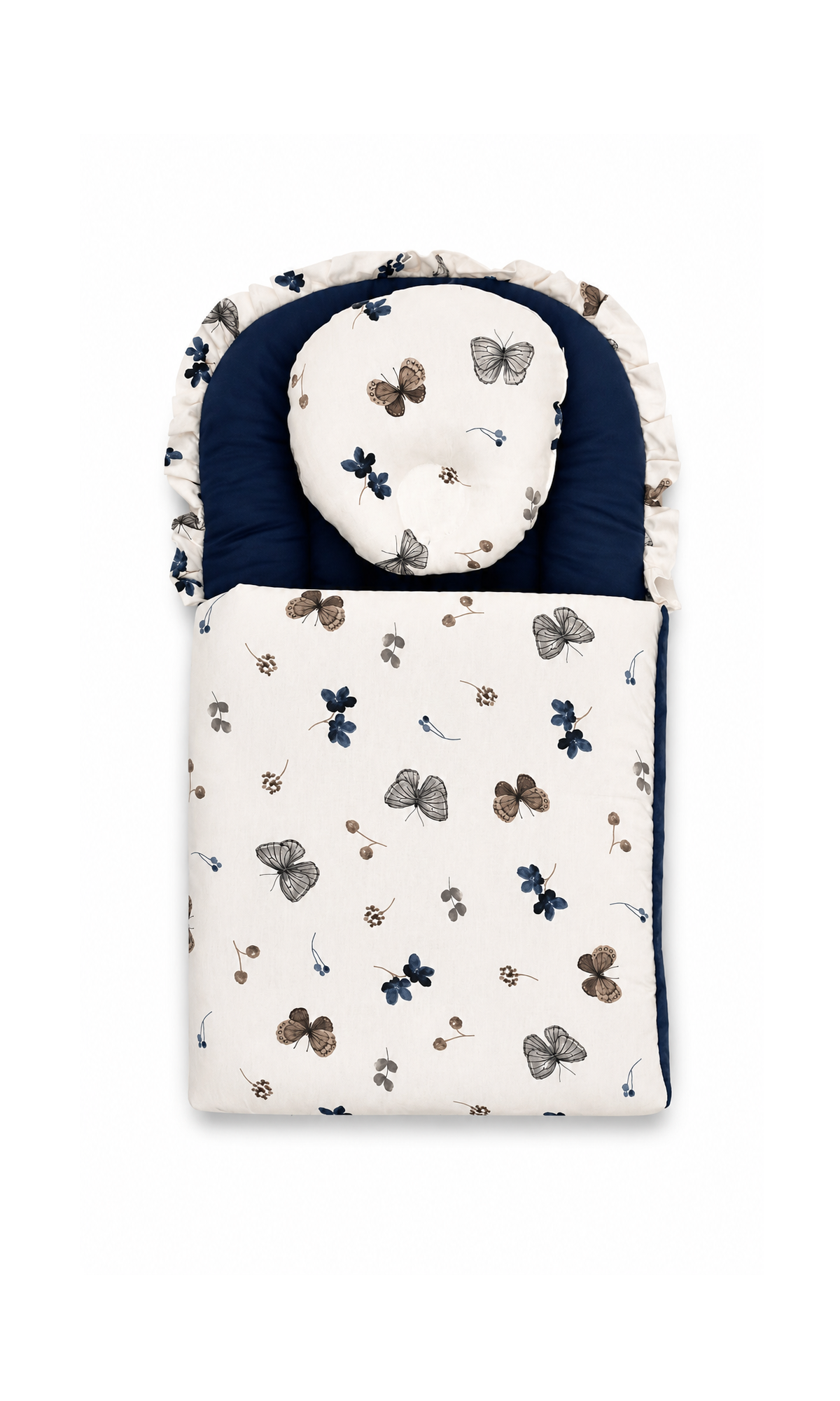 Baby Carry Nest Navy Blue Butterfly Print