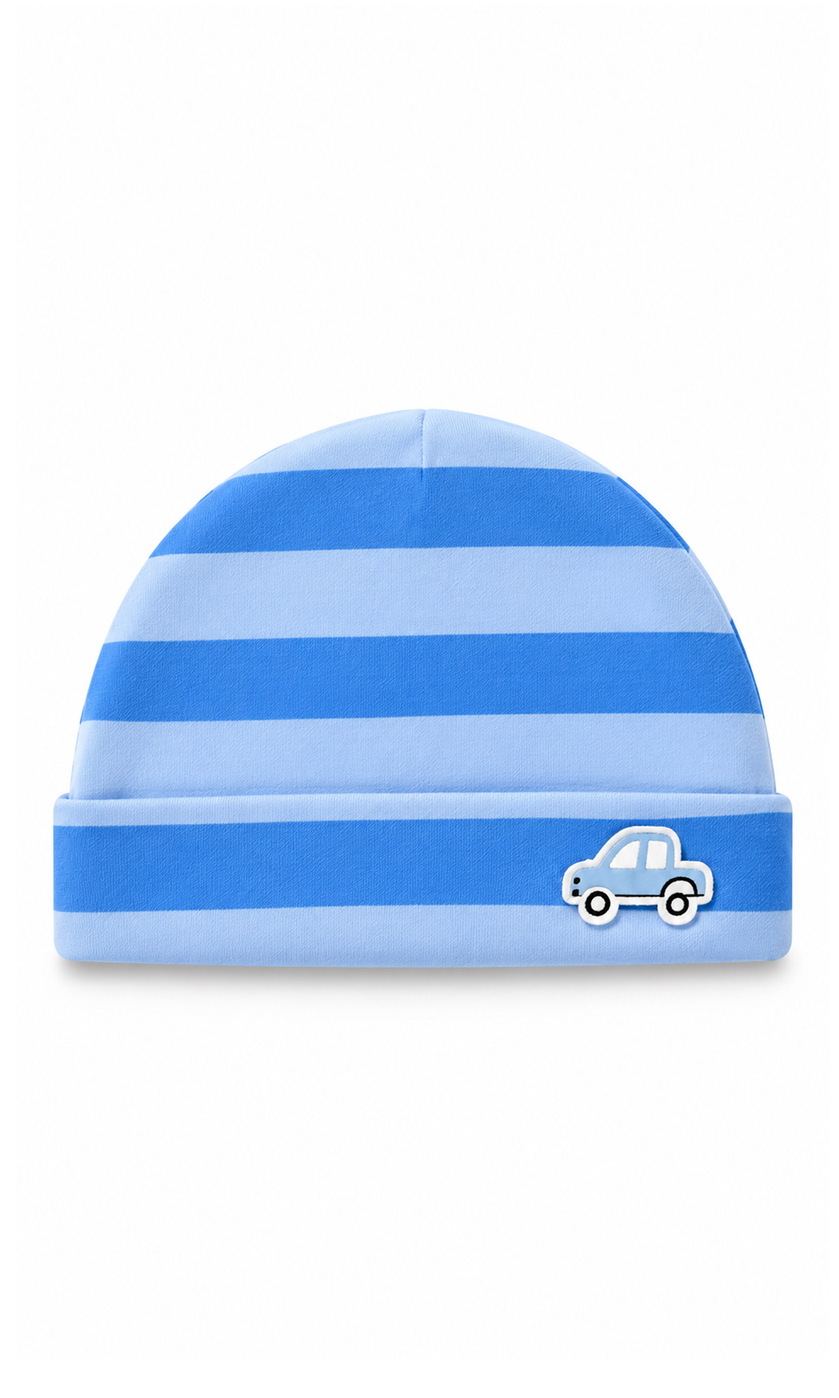 Newborn Baby Gift Set Blue & White Striped Vehicle Print
