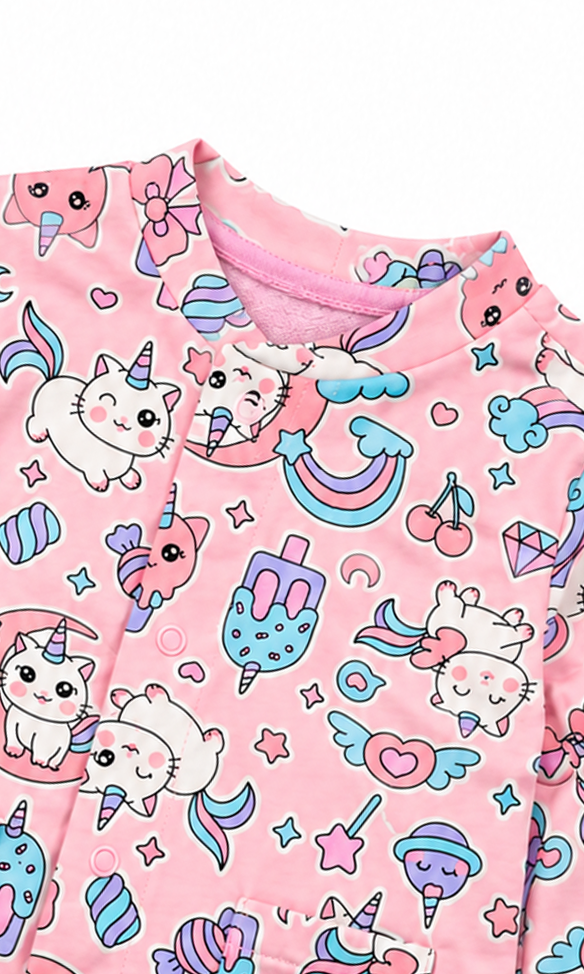 Baby Night Suit Pink Unicorn Print