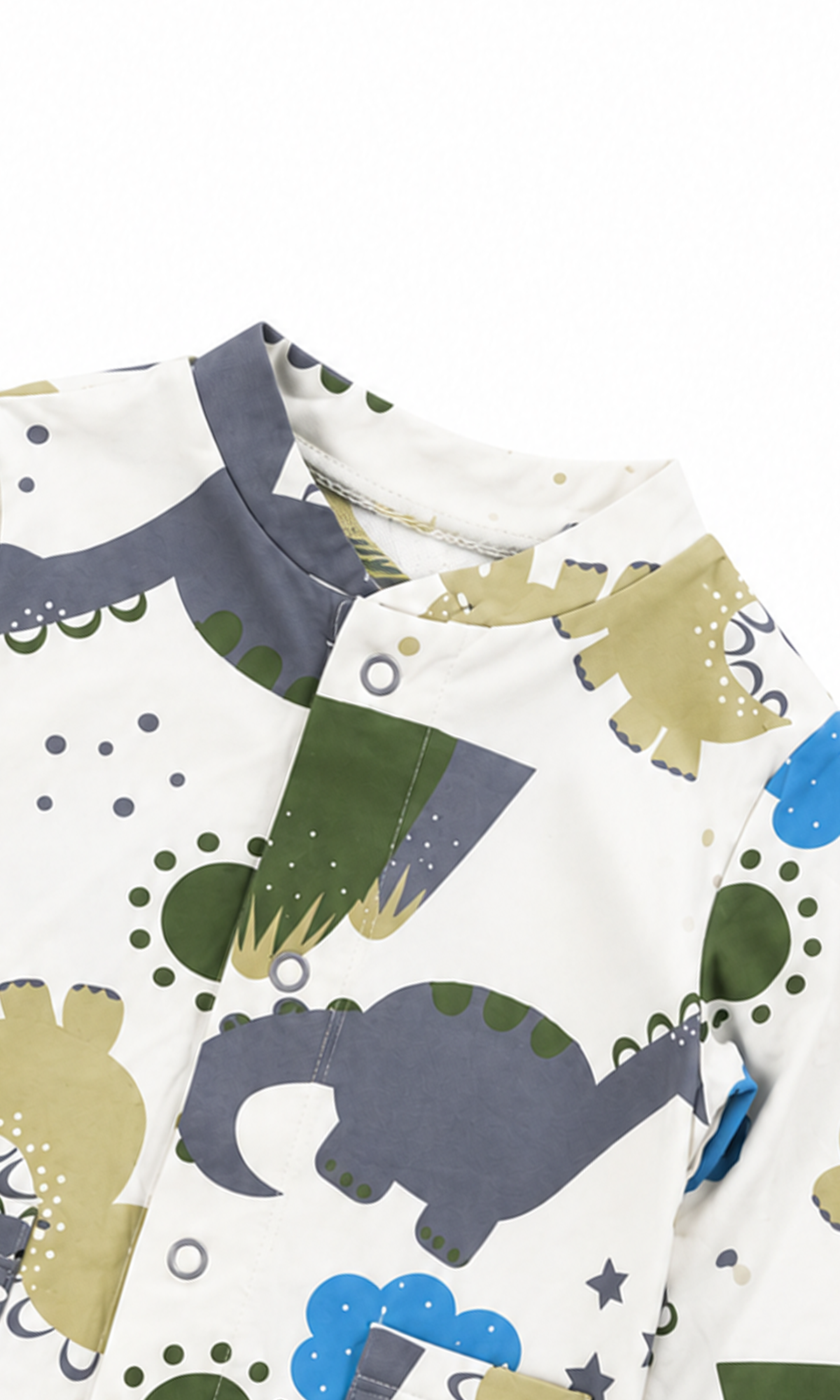 Baby Night Suit White Dinosaur Print