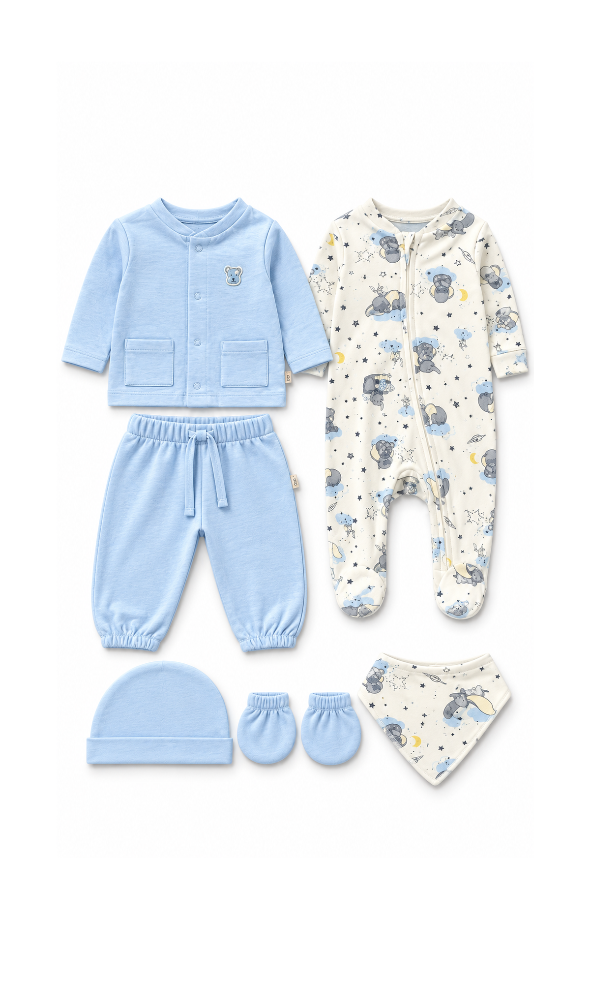 Newborn Baby Gift Set Light Blue & Cream Koala Print