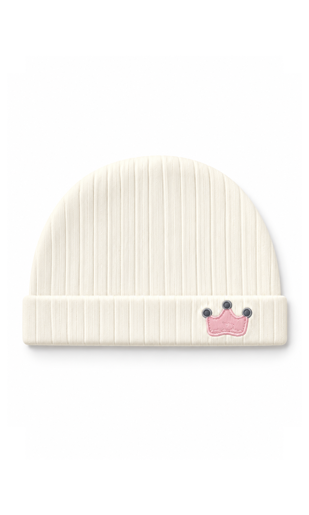 Newborn Baby Gift Set Cream Ribbed Crown Design