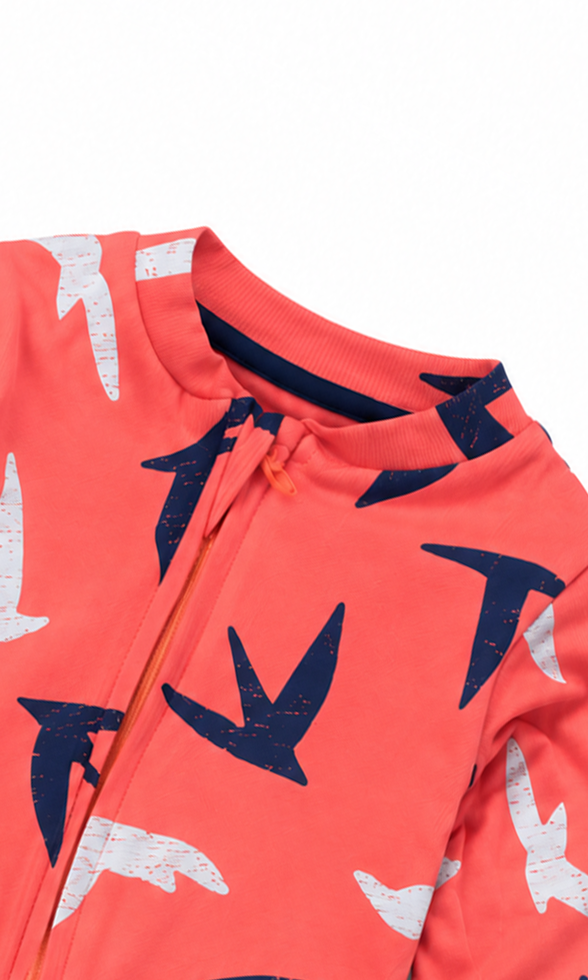 Baby Footed Romper 2-Pack Navy and Coral Bird Print