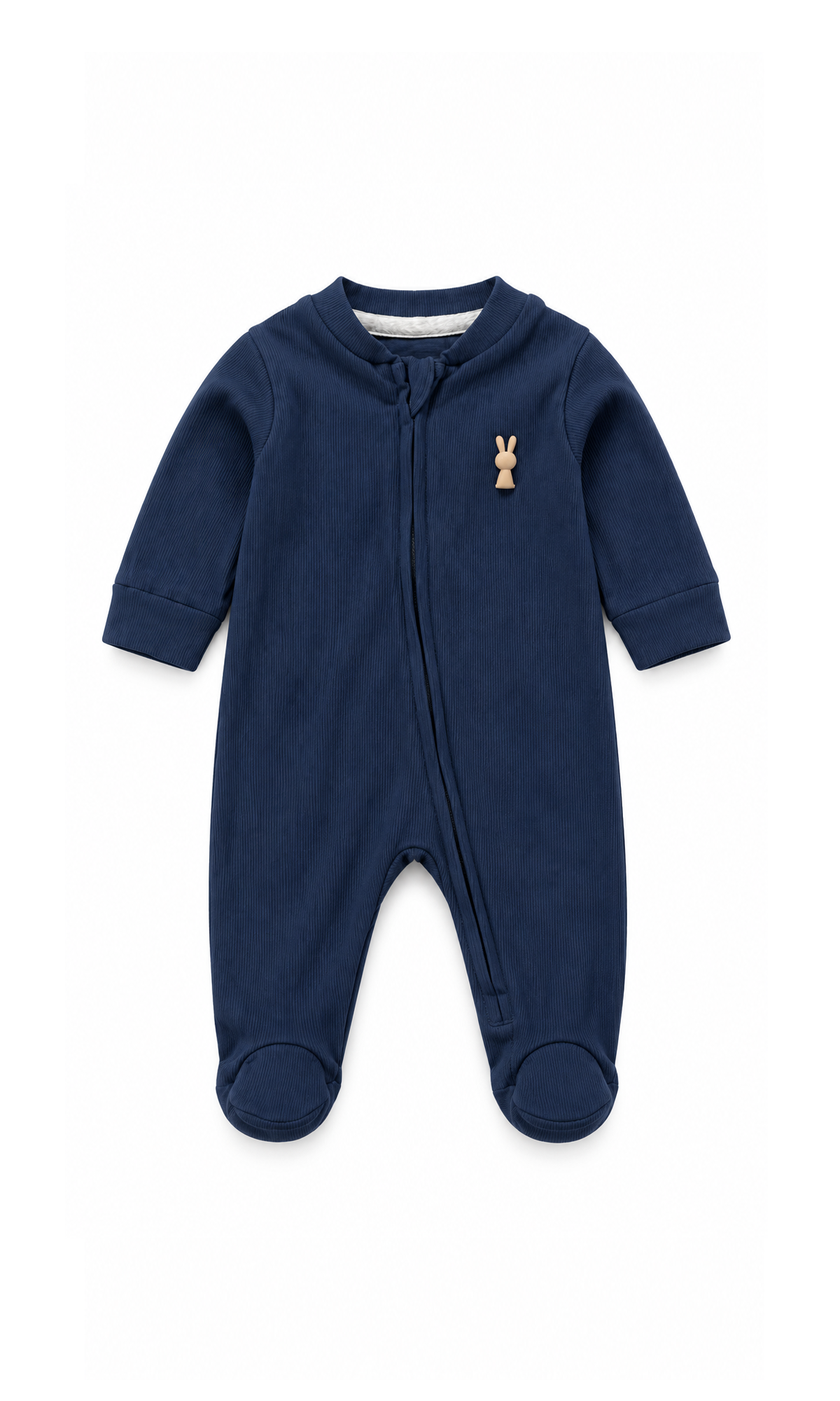 Baby Footed Romper 2-Pack Navy and Coral Bird Print
