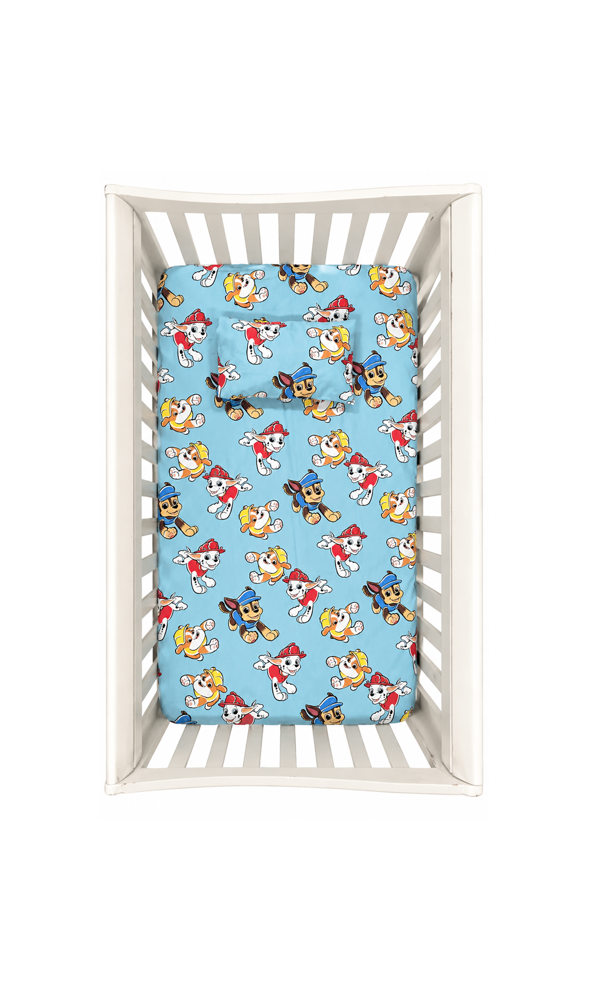 Blue Cartoon Puppy Print Flat Sheet and Pillow Cover Set