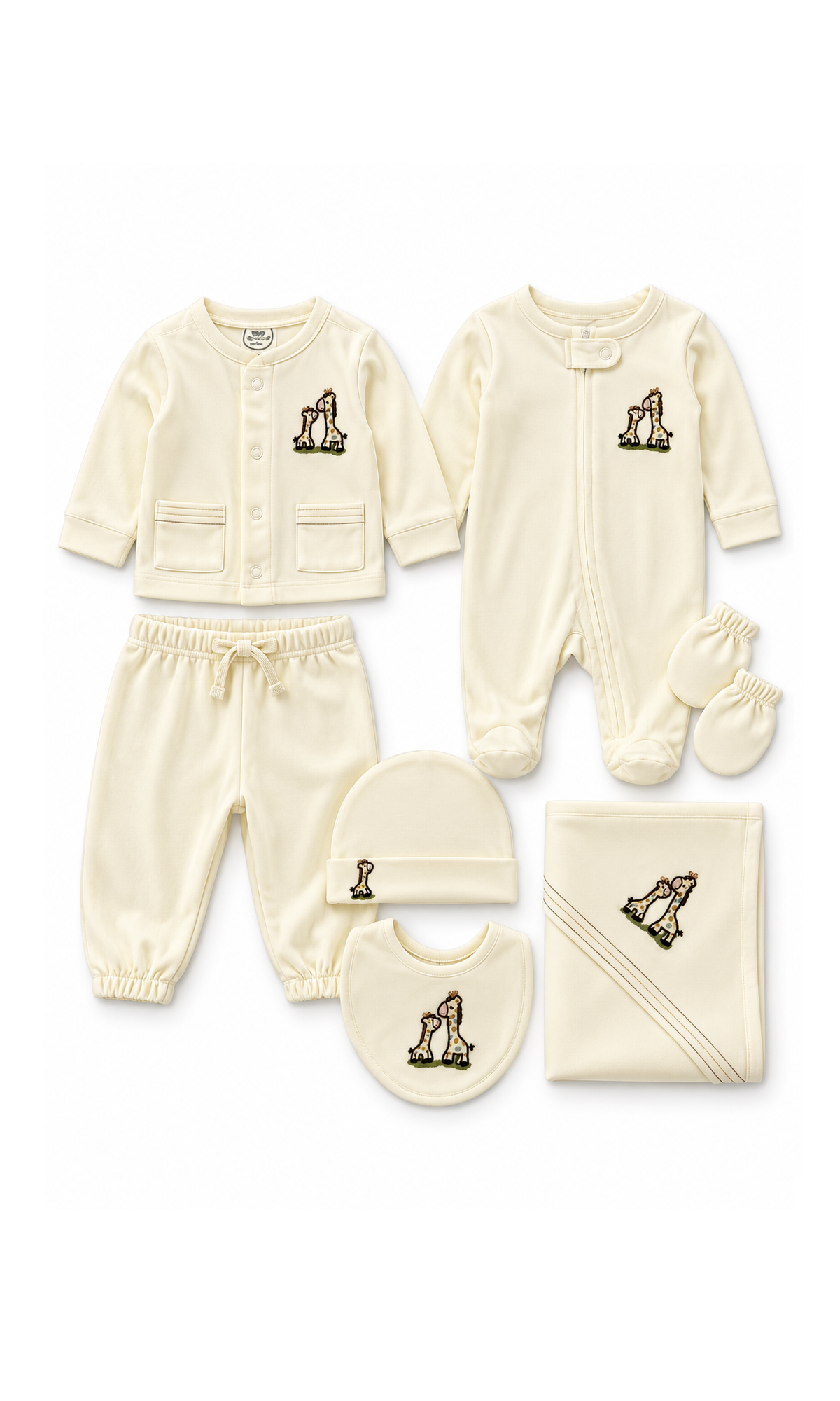 Newborn Baby Gift Set Cream Giraffe Design