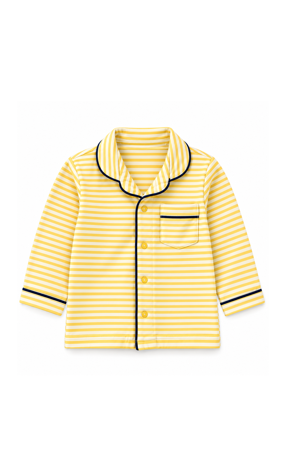 Kids Striped 2-Piece Night Suit Yellow