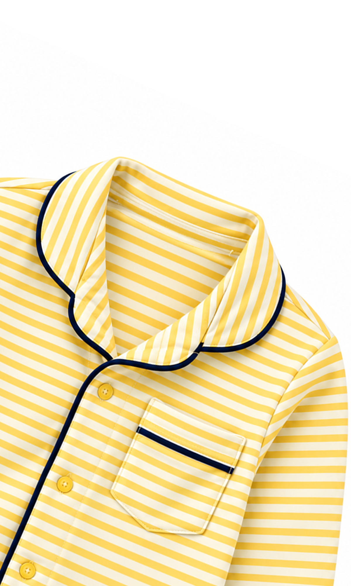 Kids Striped 2-Piece Night Suit Yellow
