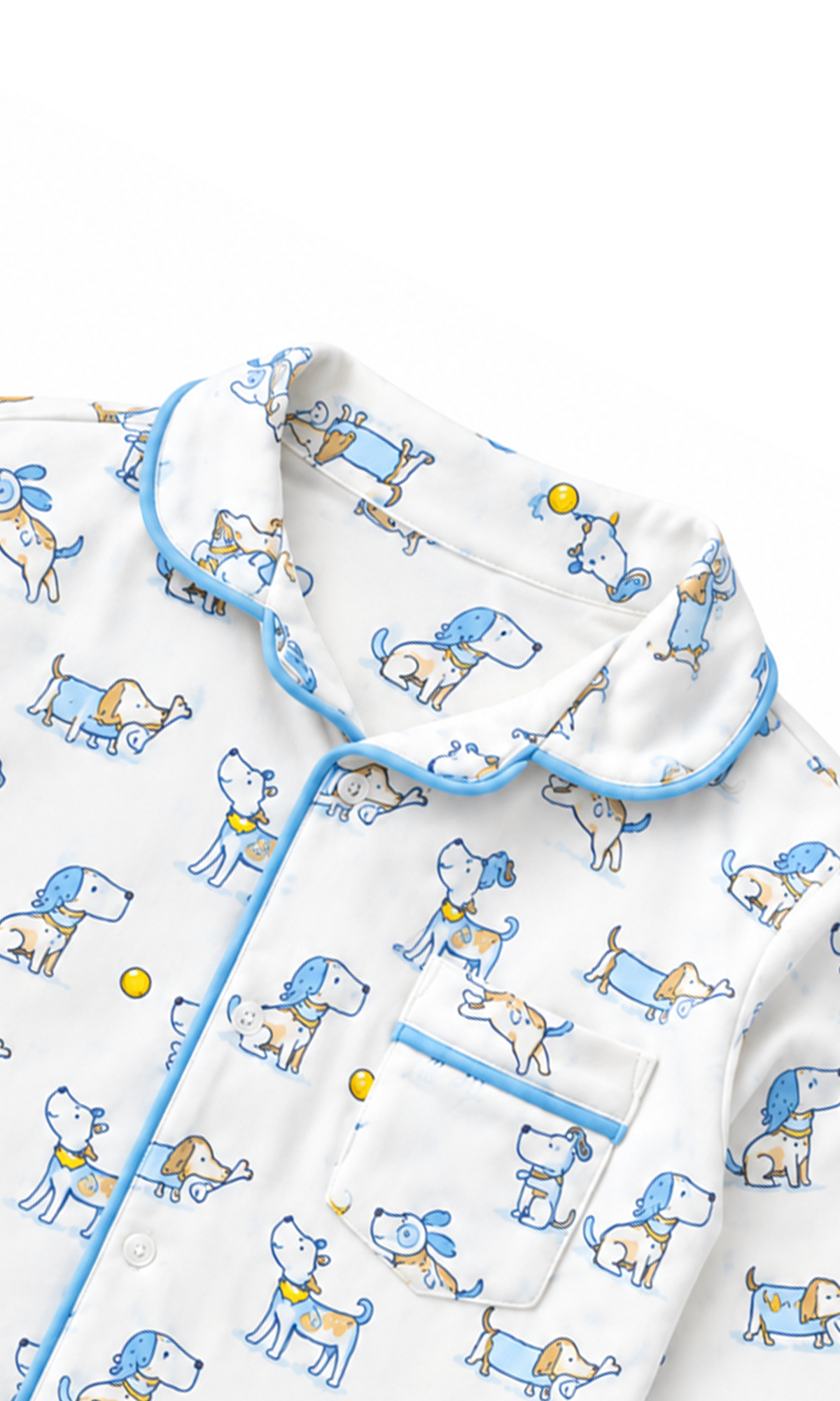 Kids Puppy Print 2-Piece Night Suit White