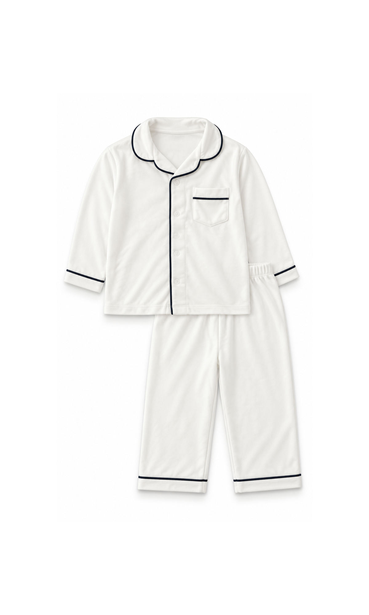 Kids Classic 2-Piece Night Suit White