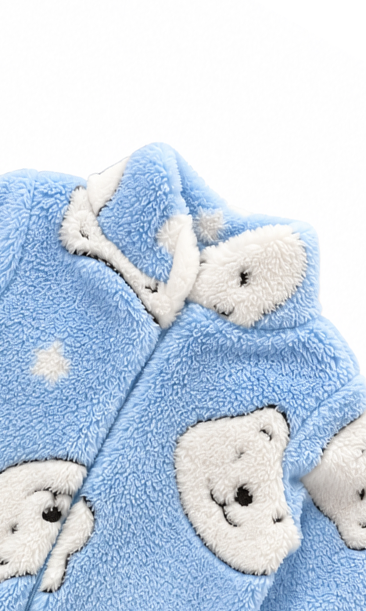 Baby Boys Fleece Romper Blue Polar Bear Print
