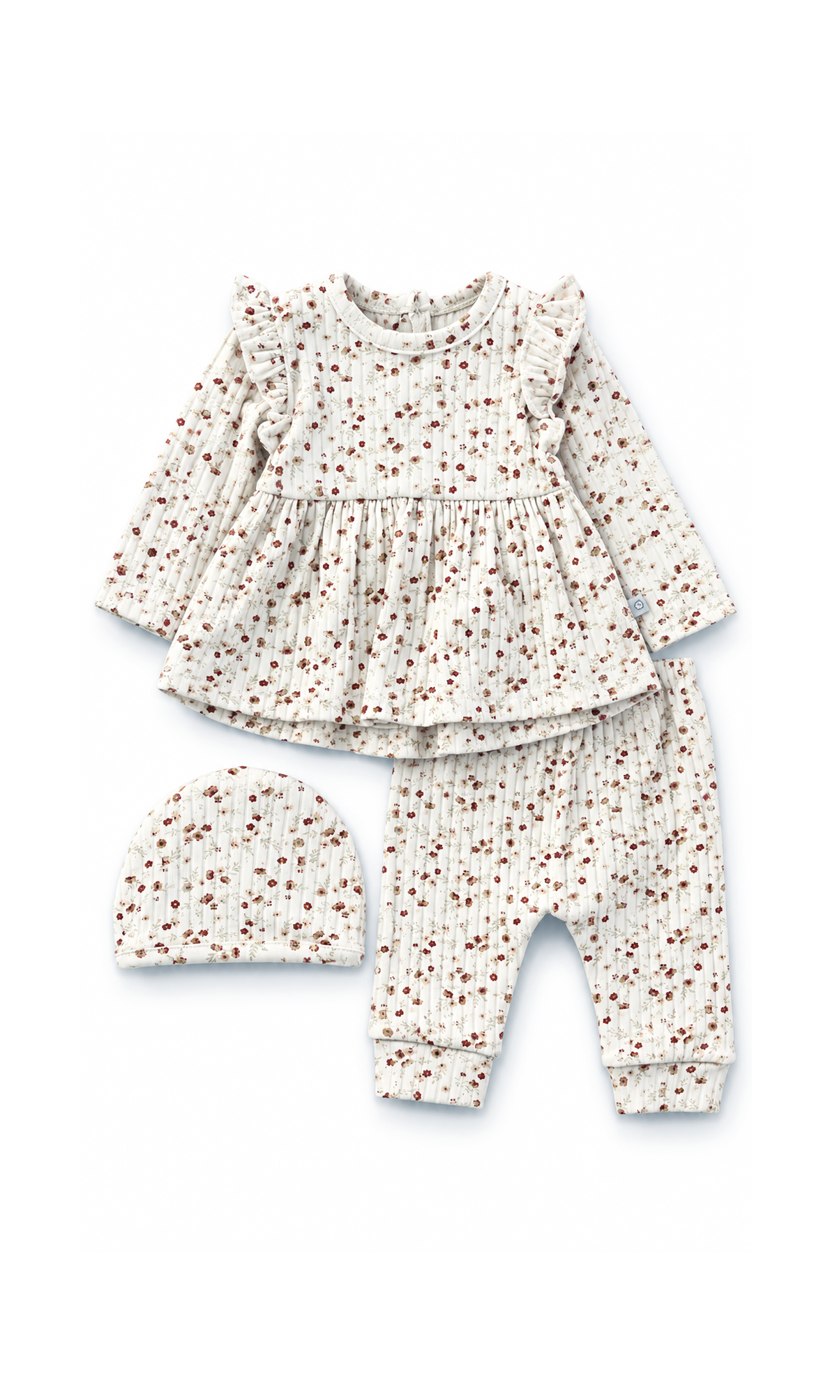 Baby Girls Gift Set Cream Floral Print