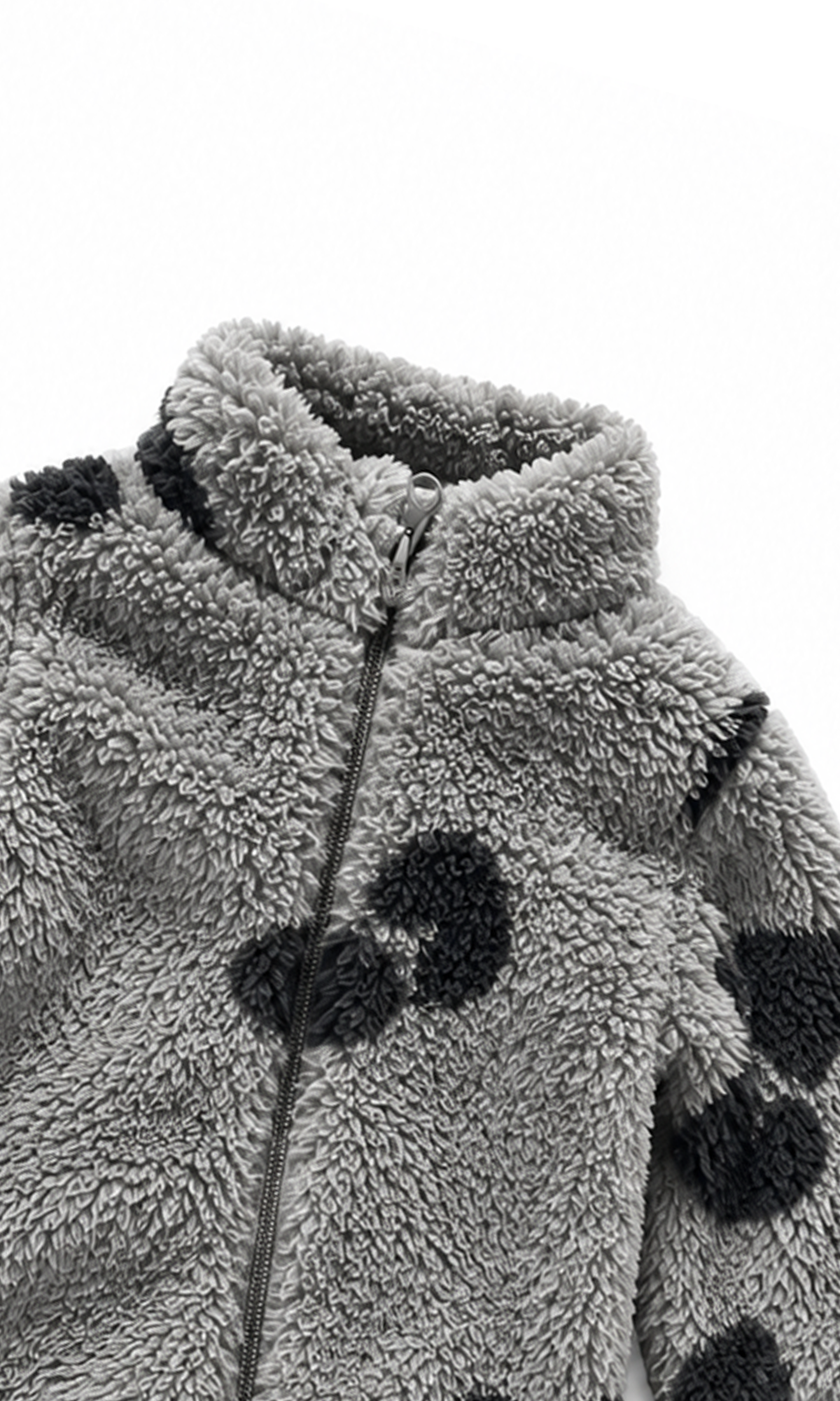 Baby Zip-Up Romper Grey Mouse Print