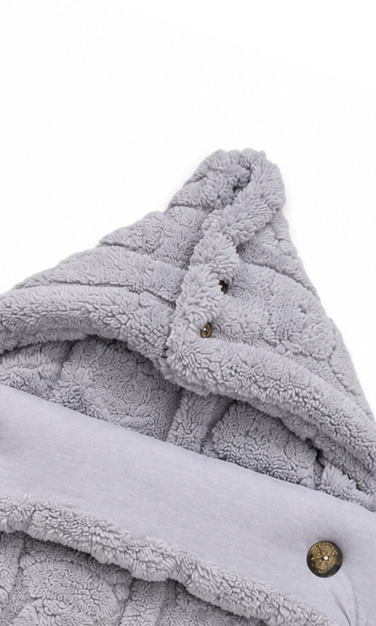 Baby Hooded Carry Nest Grey Teddy Print