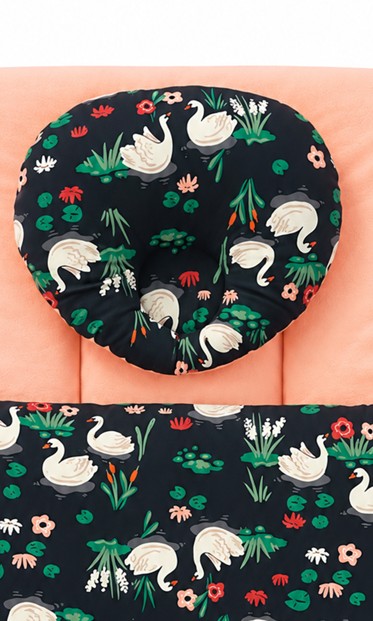 Baby Carry Nest with Pillow Black Swan Print