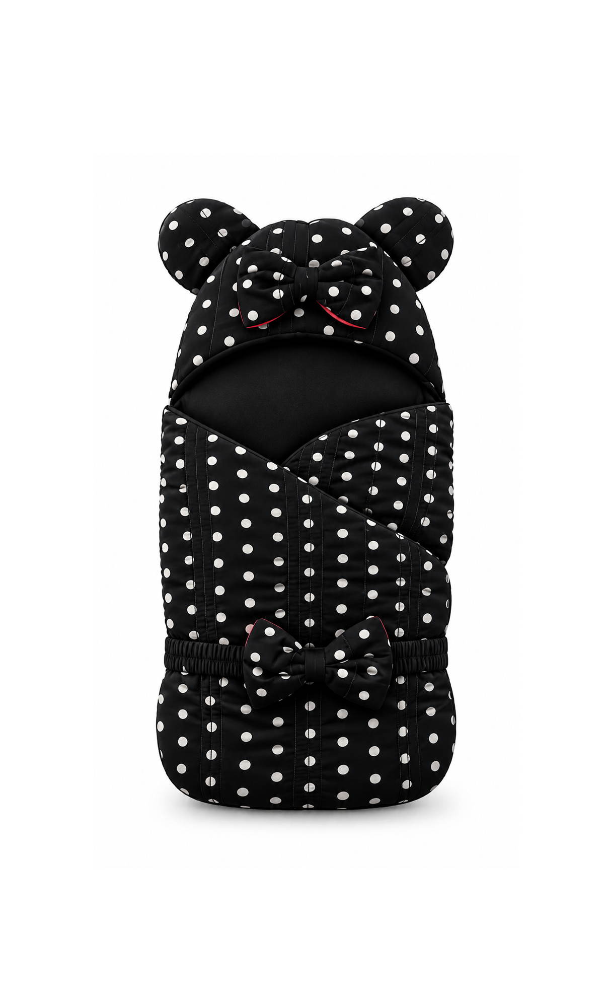 Baby Hooded Carry Nest Black Polka Dot Bear Ears