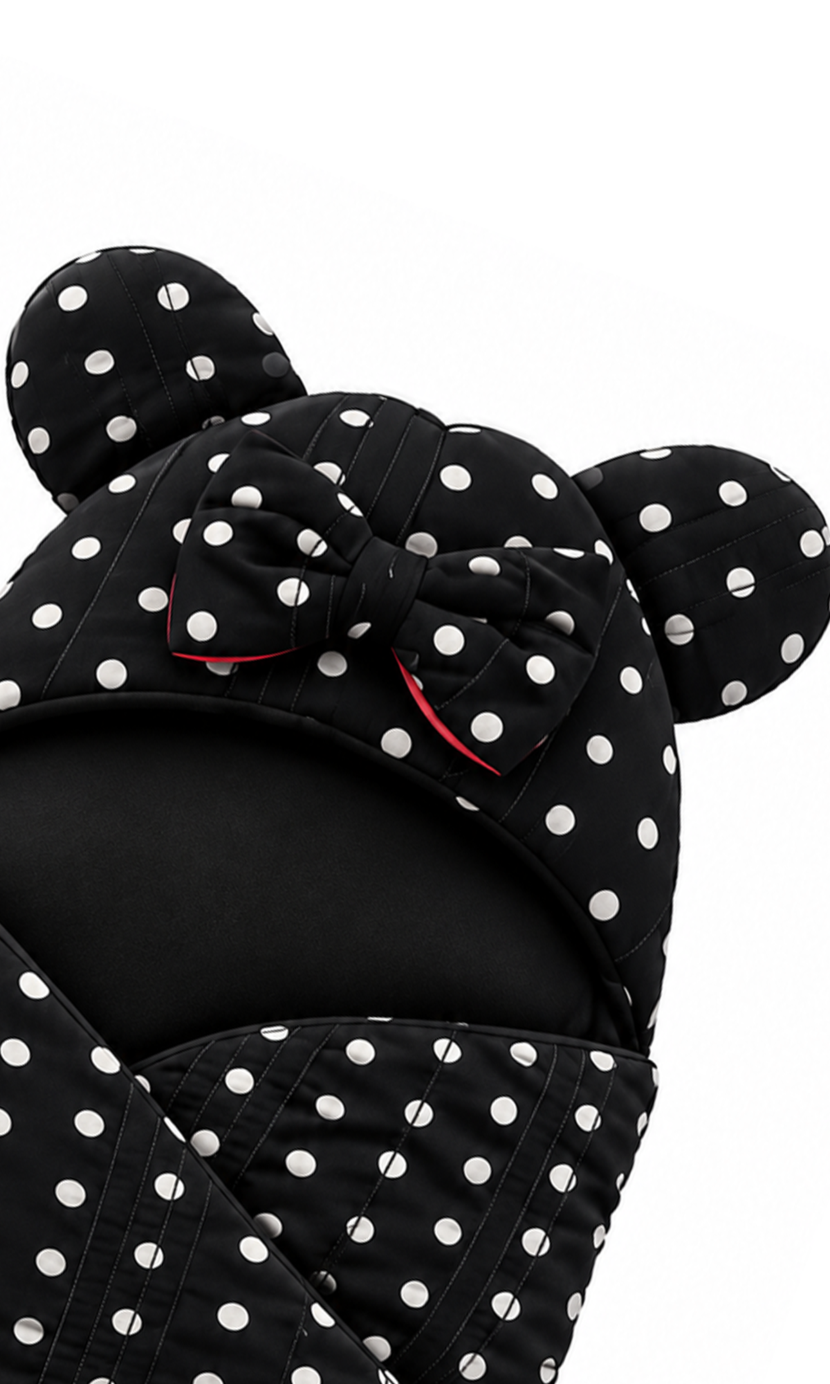 Baby Hooded Carry Nest Black Polka Dot Bear Ears