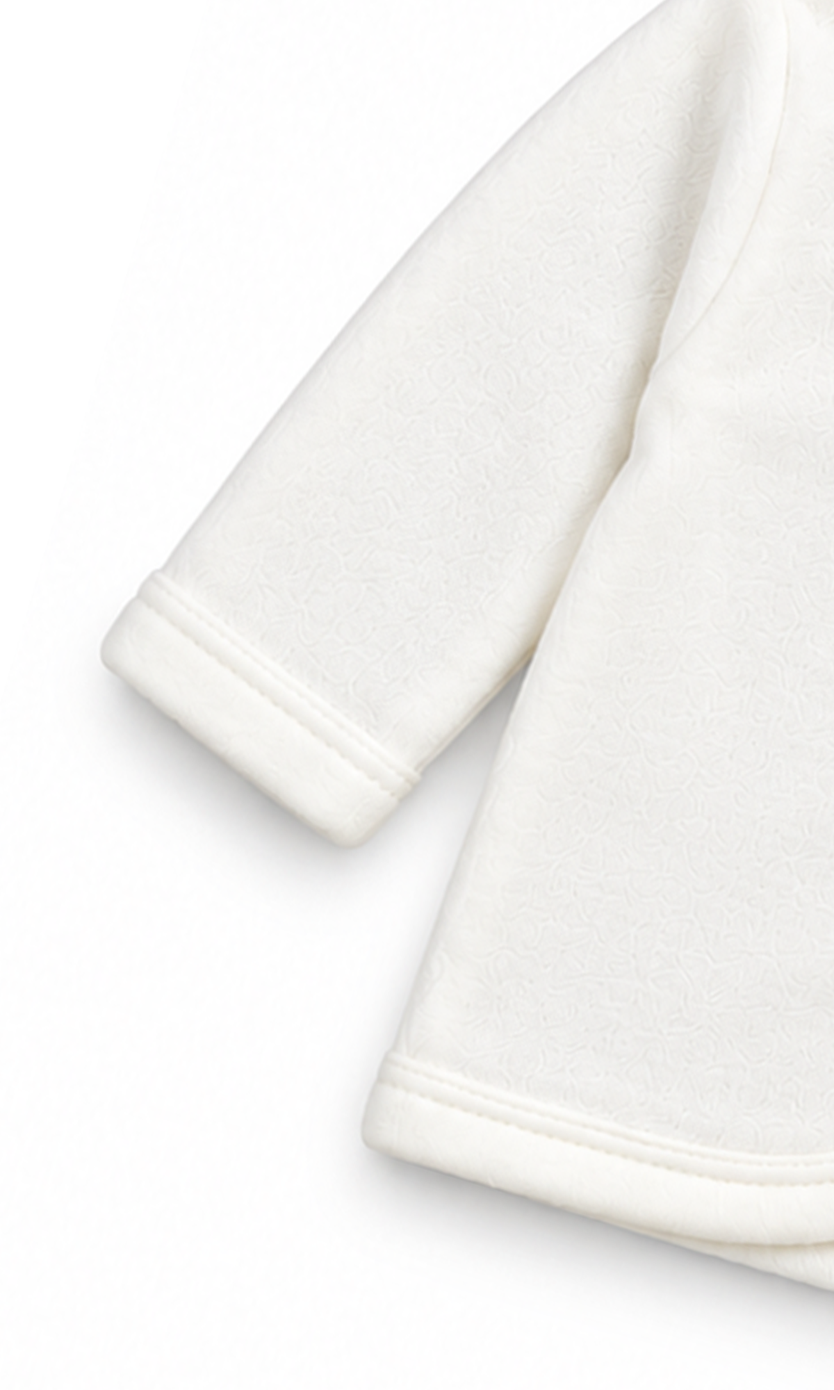 Baby Long Sleeve Button-Front Vest Pack of 2 White Plain