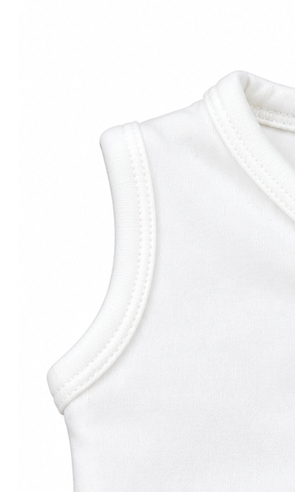 Baby Sleeveless Button-Front Vest Pack of 2 White Plain