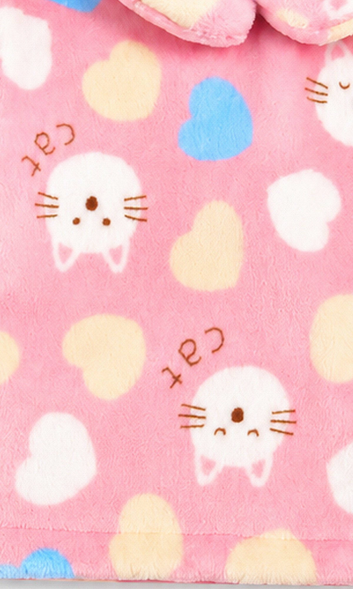 Girls 2-Piece Suit Pink Cat & Heart Print