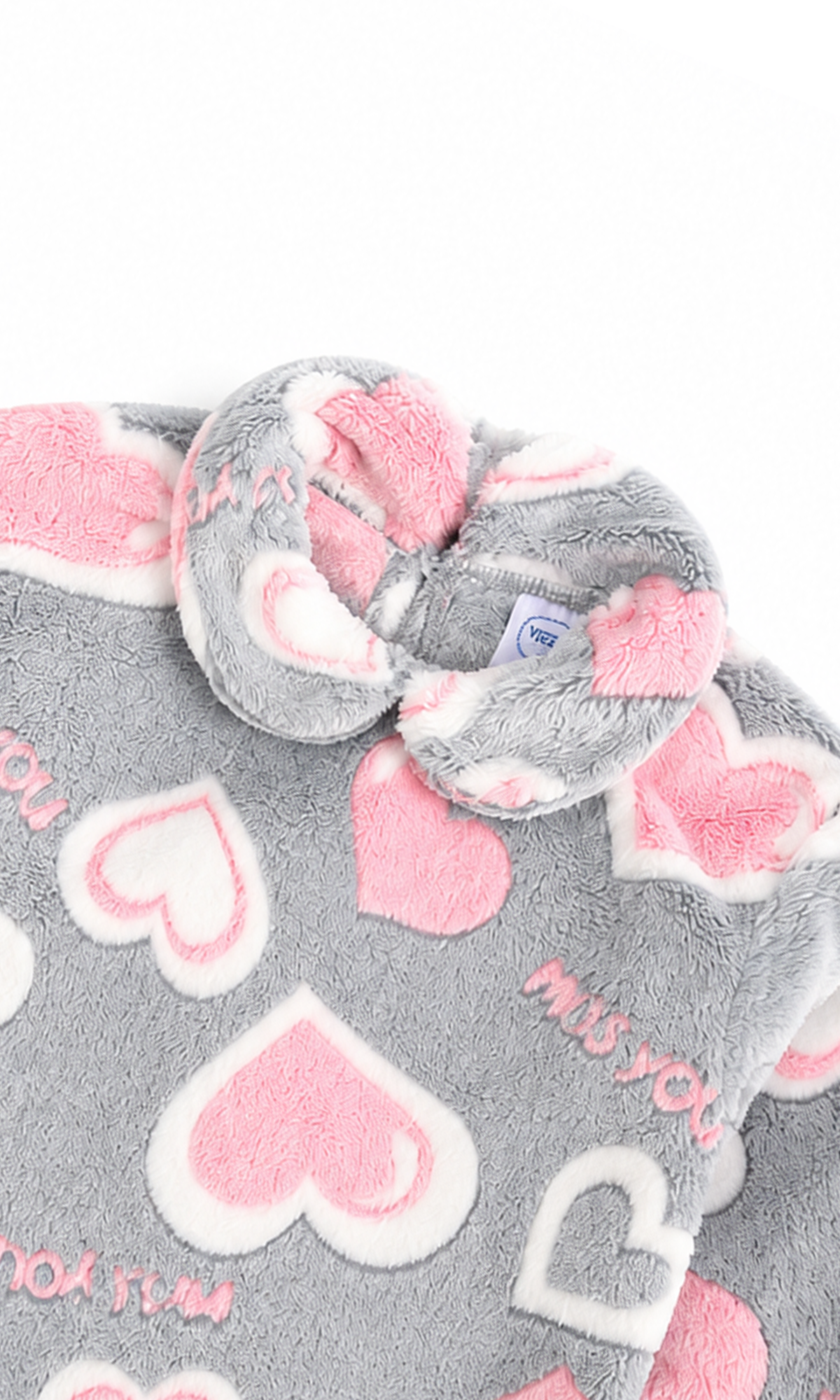 Girls 2-Piece Suit Grey & Pink Heart Print