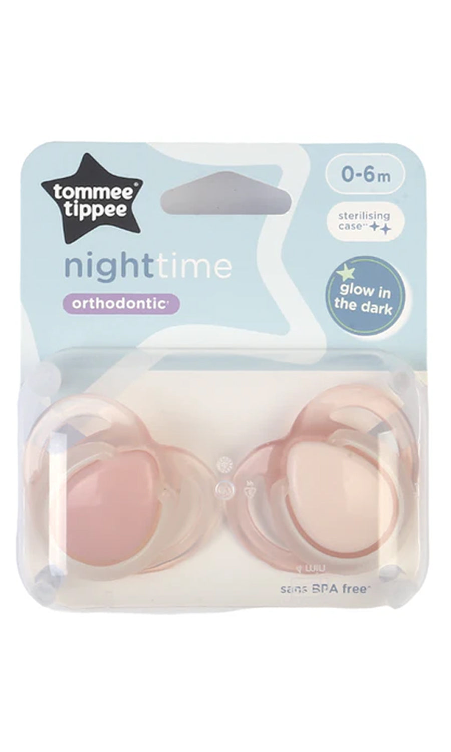 Night Time Soother 2-PK Tommee Tippee 0-6M - 433380