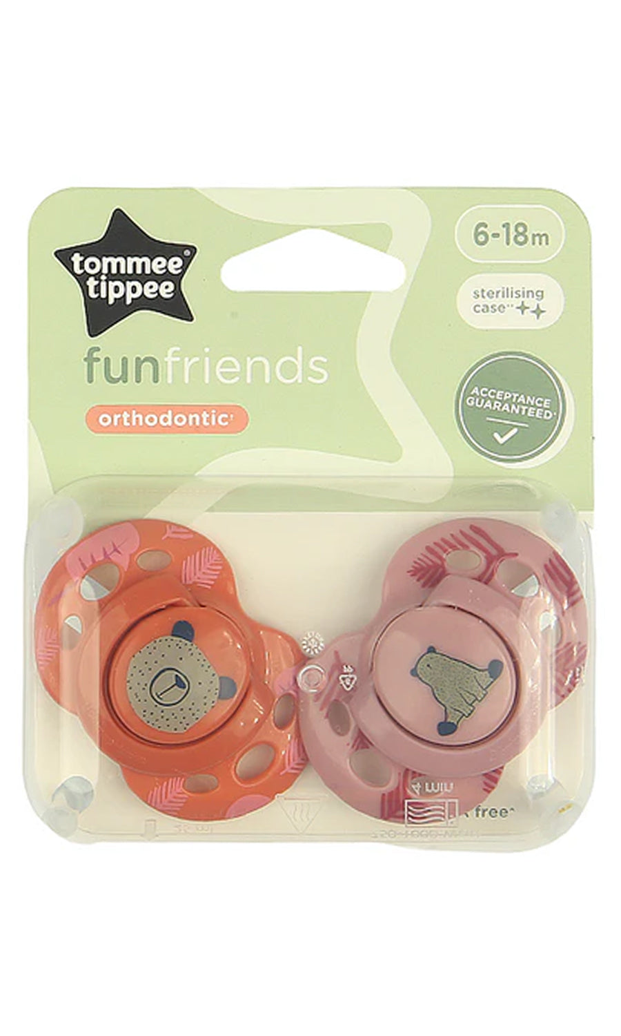 Closer to Nature Orthodontic Soothers Pack Of 2 6-18M - 433358