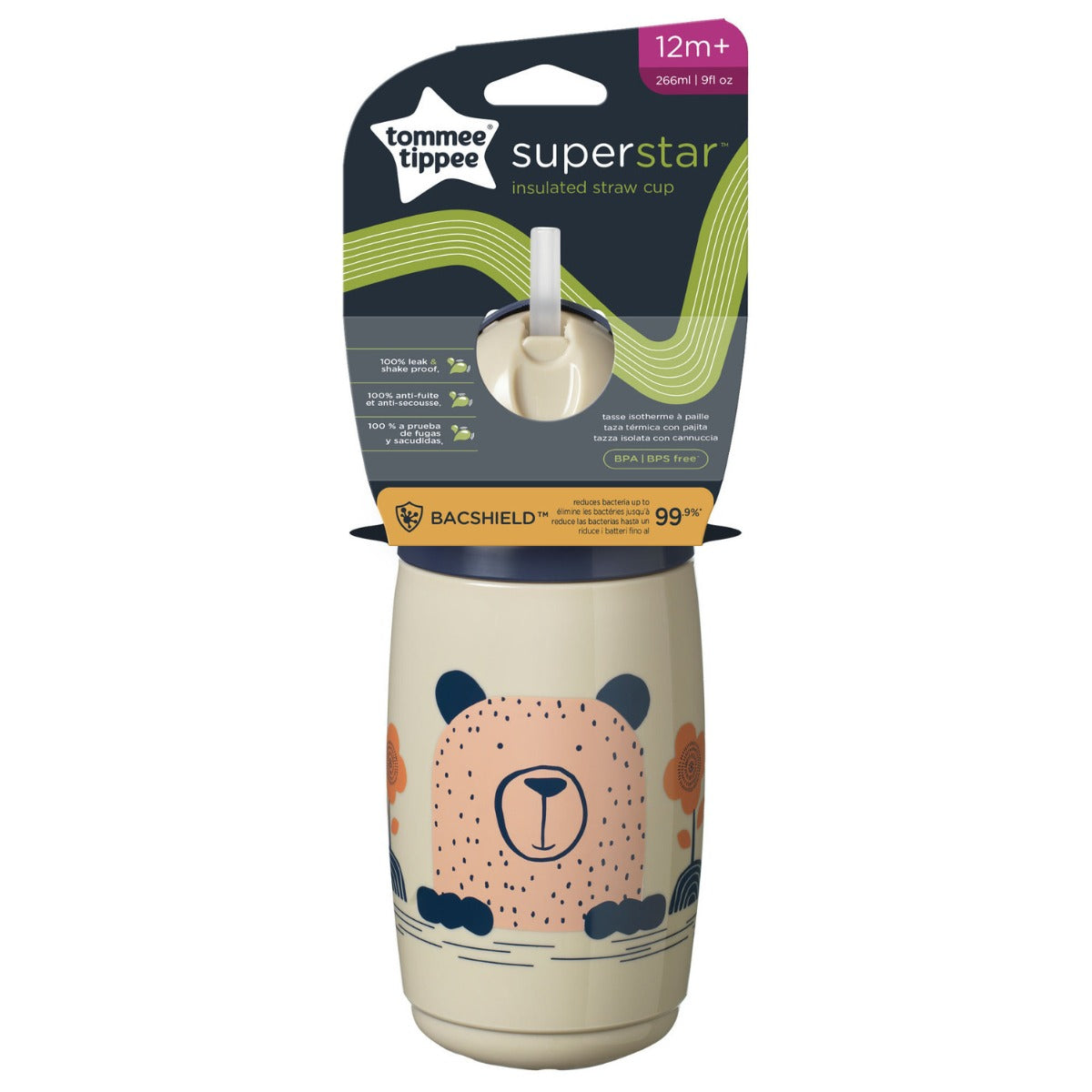 Insulated Straw Cup AL IL Grey 1X Tommee Tippee 266ML - 447824