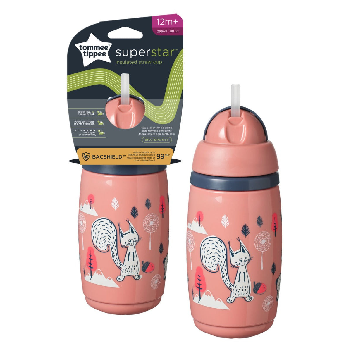 Insulated Straw Cup AL IL Pink 1X Tommee Tippee 266ML - 447825