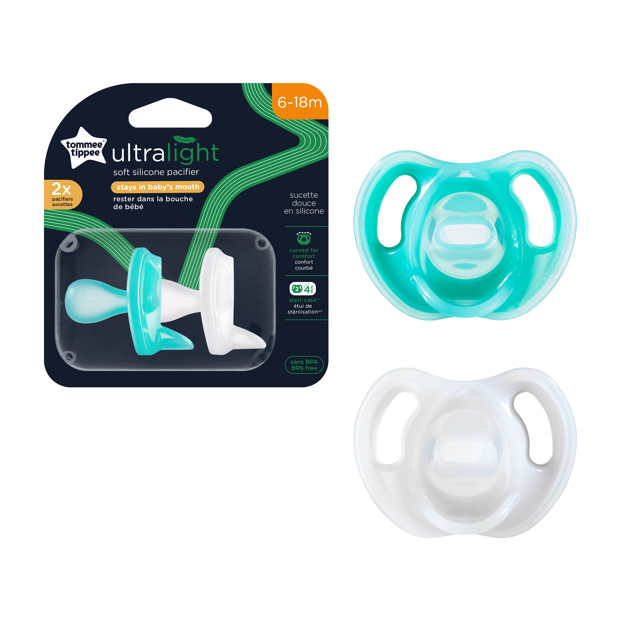 6-18M Silicone Soother 2-PK Tommee Tippee 533478