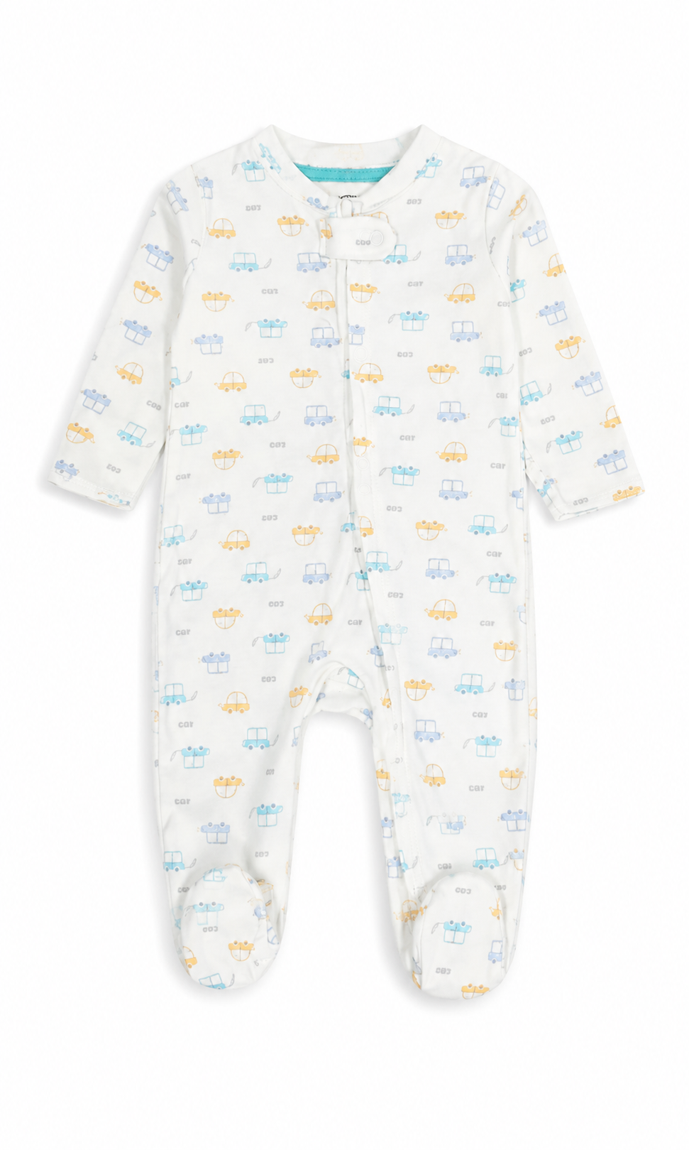 Baby Newborn Gift Set 6 Piece White Blue Cars Print