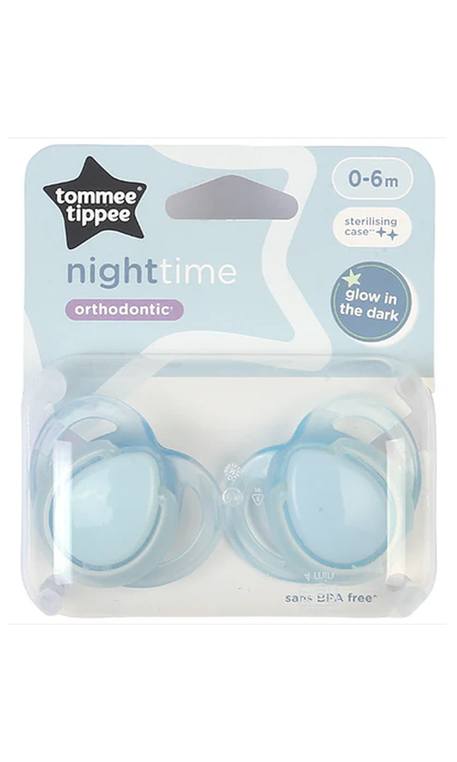 Night Time Soother 2-PK Tommee Tippee 0-6M - 433380