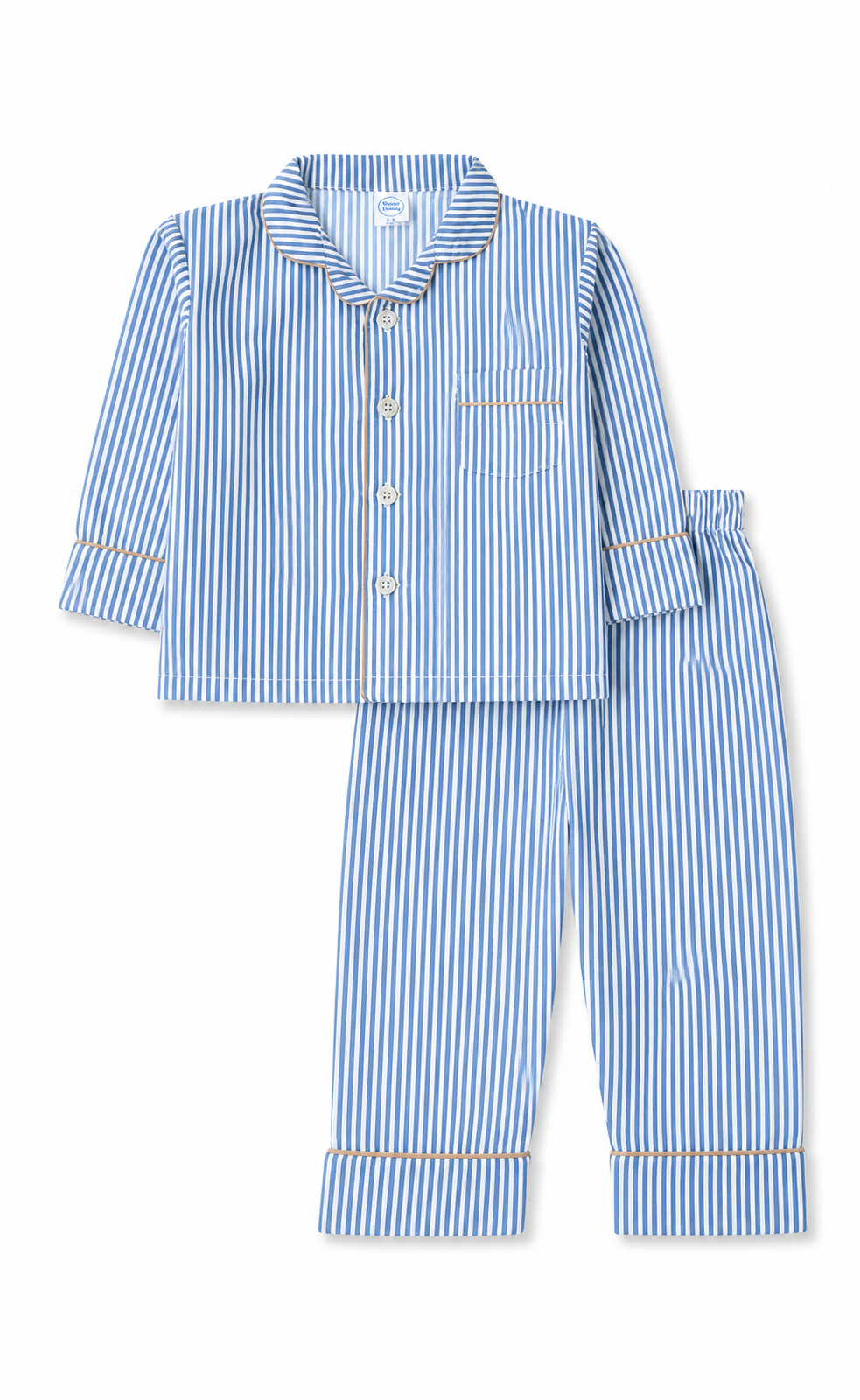 Kids Night Suit White Blue Striped