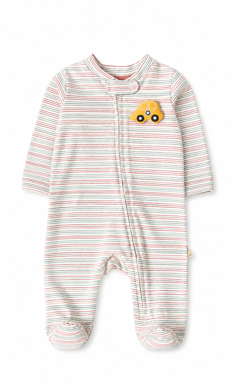 Baby Cartoon Car Print Striped 6-Piece Gift Set Cream White