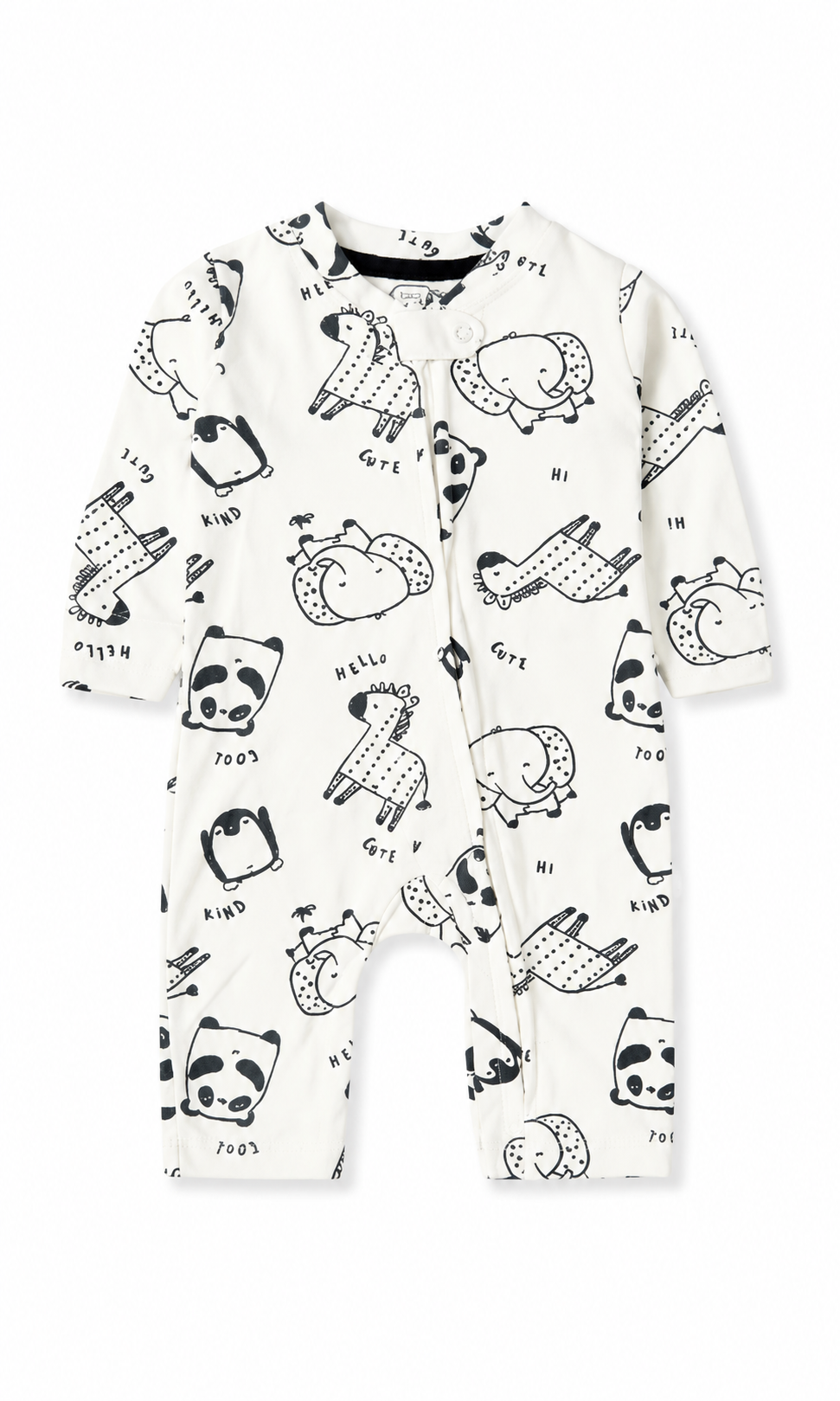 Baby Gift Set White Cartoon Animals Print 6 Piece Newborn Set