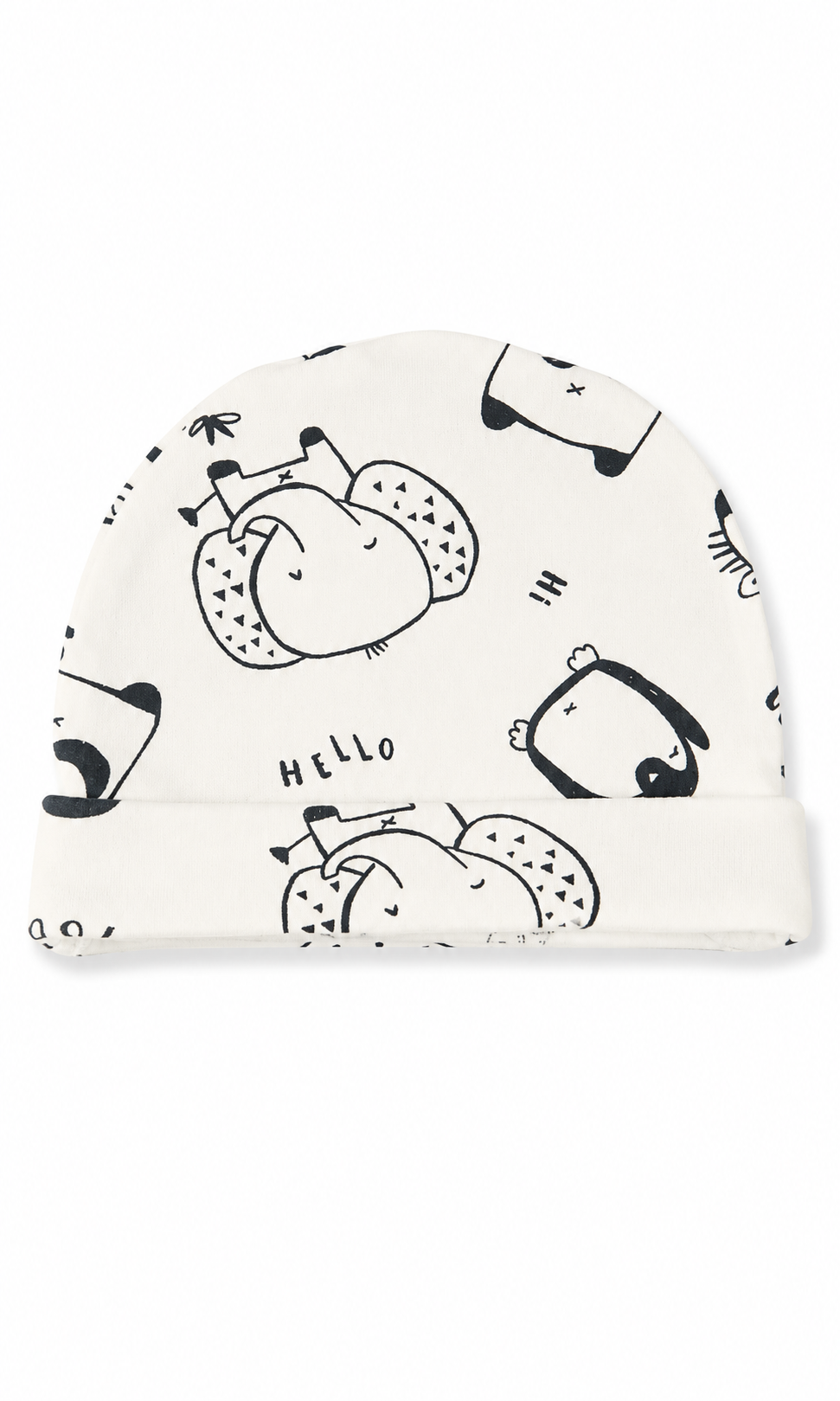Baby Gift Set White Cartoon Animals Print 6 Piece Newborn Set