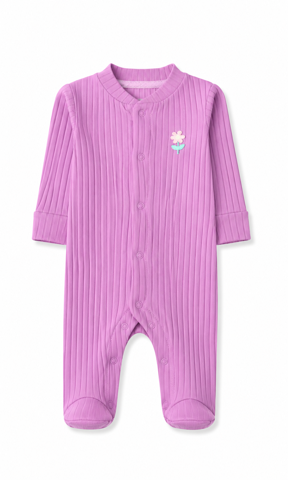 Baby Romper Pack of 2 Purple & White Multicolour Hearts Print