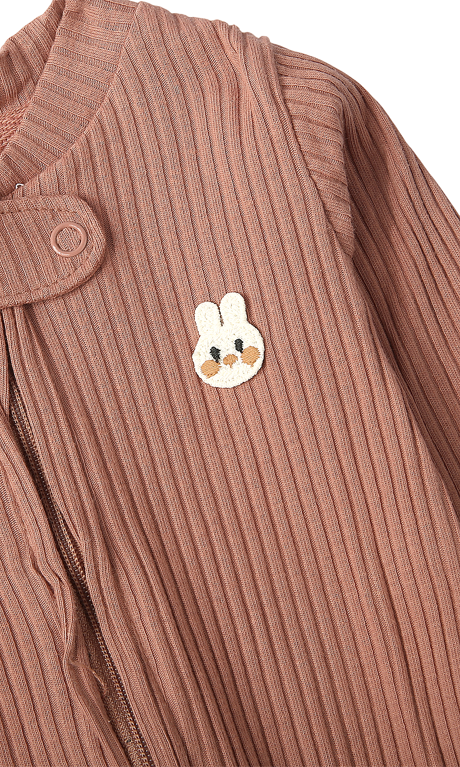 Baby Boys 6-Piece Gift Set Dusty Rose Ribbed & Cream Bunny Print Newborn Layette
